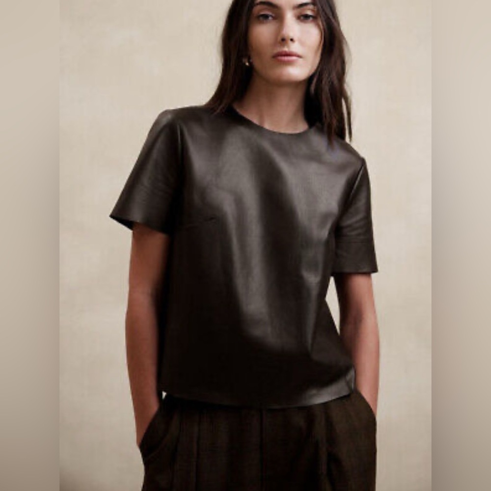 Elegant Brown Leather Top